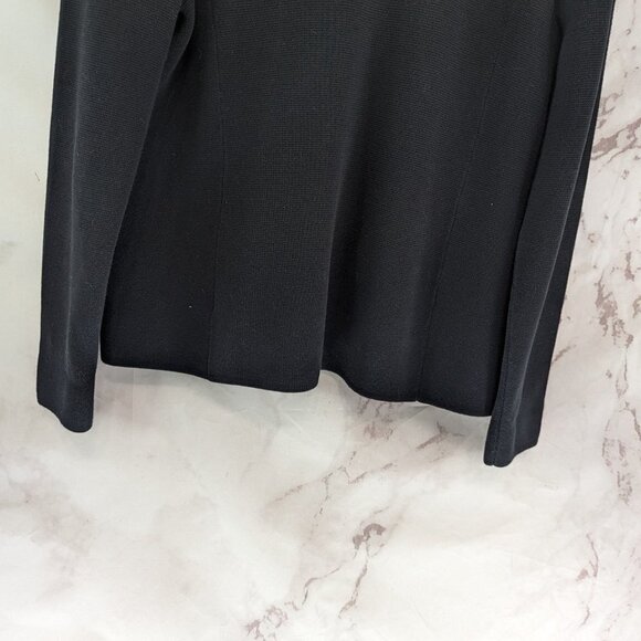 Talbots Sweater Blazer Womens Large 12 14 Black 1 Button Stretch Jacket Zip Knit - Picture 7 of 9